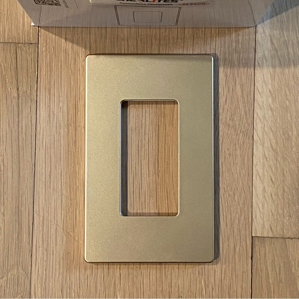 Brushed Gold Outlet Covers (1 gang) - 10 Pack